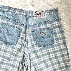SOLD -Vintage 90s E.N.U.F Plaid Bermuda Shorts